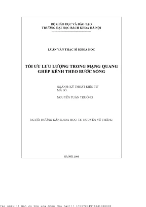 Tối ưu lưu lượng trong mạng quang ghép kênh theo bướ sóng