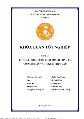 Đề xuất chiến lược kinh doanh ctcp máy và thiết bị phú toàn