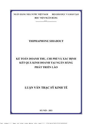 Kế toán doanh thu chi phí và xác định kết quả kinh doanh tại ngân hàng phát triển lào
