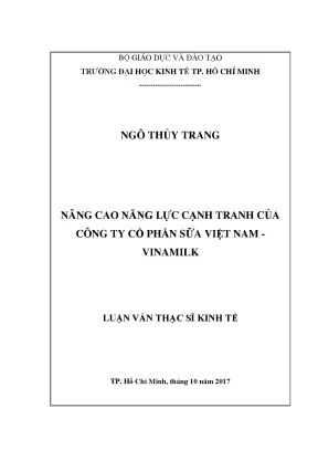 Nâng cao năng lực cạnh tranh của công ty cổ phần sữa việt nam vinamilk