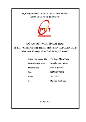Nghiên cứu hệ thống phát hiện và đưa ra cảnh báo một số loại tấn công sử dụng snort