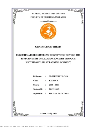 English majored students perceptions toward the effectiveness of learning english through watching films at banking academy