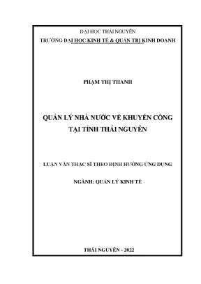 Quản lý nhà nước về khuyến công tại tỉnh thái nguyên