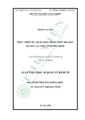 Phát triển du lịch cộng đồng trên địa bàn huyện lạc sơn tỉnh hòa bình