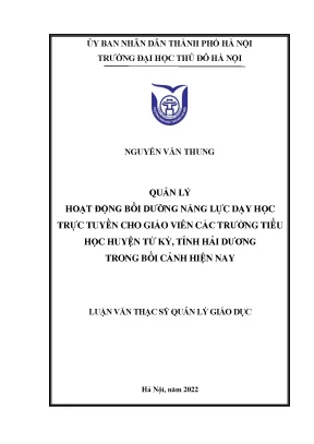 Hoạt động trải nghiệm theo yêu cầu phát triển năng lực học sinh ở các trường tiểu học huyện ninh giang tỉnh hải dương