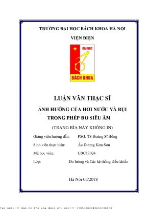 Ảnh hưởng ủa hơi nước và bụi trong phép đo siêu âm