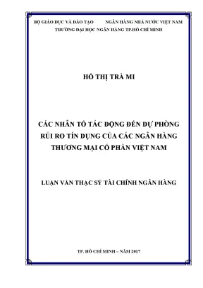 Các nhân tố tác động đến dự phòng rủi ro tín dụng của ngân hàng thương mại việt nam