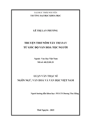 Truyện thơ nôm tày thị đan từ góc độ văn hóa tộc người