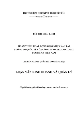 Hoàn thiện hoạt động giao nhận vận tải đường bộ quốc tế của công ty overland total logistics việt nam