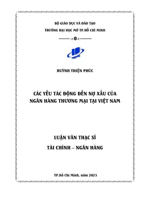 Các yếu tố tác động đến nợ xấu của ngân hàng thương mại việt nam