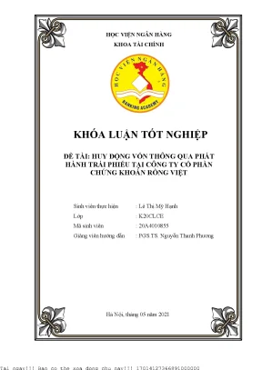 Huy động vốn thông qua phát hành trái phiếu của công ty cổ phần chứng khoán rồng việt
