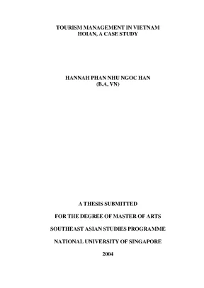 Tourism management in vietnam hoian a case study full 10 điểm