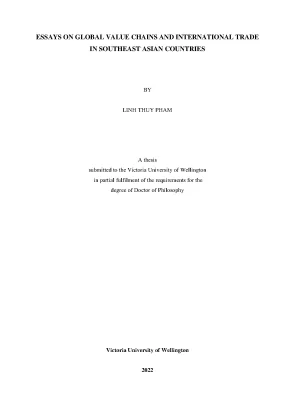 Essays on global value chains and international trade in southeast asian countries