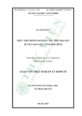 Thực thi chính sách dân tộc trên địa bàn huyện mai châu tỉnh hòa bình