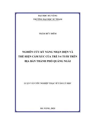 Nghiên cứu kỹ năng nhận diện và thể hiện cảm xúc của trẻ 5 6 tuổi trên địa bàn thành phố quảng ngãi