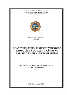 Hoàn thiện chiến lược chuyển đổi số trong lĩnh vực đầu tư xây dựng tại công ty điện lực bình dương