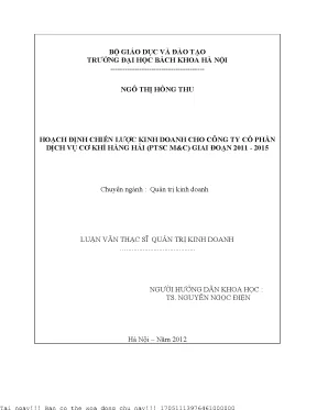 Hoạh định chiến lược kinh doanh cho công ty cổ phần dịch vụ cơ khí hàng hải ptsc mc giai đoạn 2011 2015
