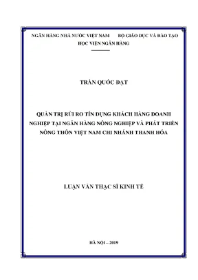 Quản trị rủi ro tín dụng khách hàng doanh nghiệp tại ngân hàng nông nghiệp và phát triển nông thôn việt nam