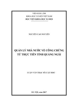 Luận văn thạc sĩ luật học quản lý nhà nước về công chứng từ thực tiễn tỉnh quảng ngãi
