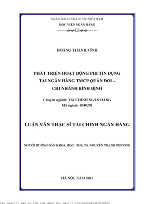 Phát triển hoạt động phi tín dụng tại ngân hàng tmcp quân đội chi nhánh bình định
