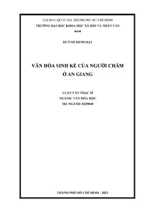Văn hóa sinh kế của người chăm ở an giang