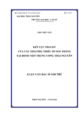Kết cục thai kỳ của các thai phụ thiểu ối non tháng tại bệnh viện trung ương thái nguyên