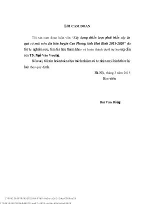Xây dựng hiến lượ phát triển ây ăn quả ó múi trên địa bàn huyện cao phong tỉnh hòa bình 2015 2020