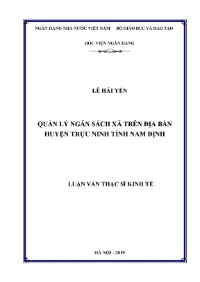 Quản lý ngân sách xã trên địa bàn huyện trực ninh tỉnh nam định