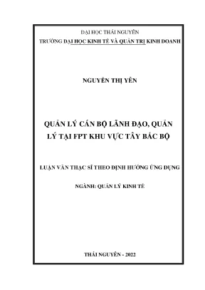 Quản lý cán bộ lãnh đạo quản lý tại fpt khu vực tây bắc bộ