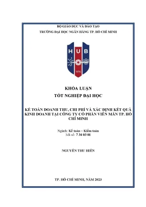 Kế toán doanh thu chi phí và xác định kết quả kinh doanh tại công ty cổ phần viên mãn tp hcm