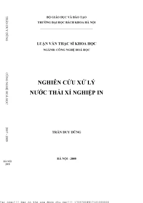 Nghiên ứu xử lý nước thải xí nghiệp in