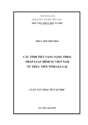 Luận văn thạc sĩ luật học các tình tiết tăng nặng theo pháp luật hình sự việt nam từ thực tiễn tỉnh gia lai