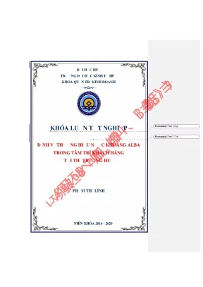 Luận văn thạc sĩ định vị thương hiệu nước khoáng alba trong tâm trí khách hàng tại thị trường huế