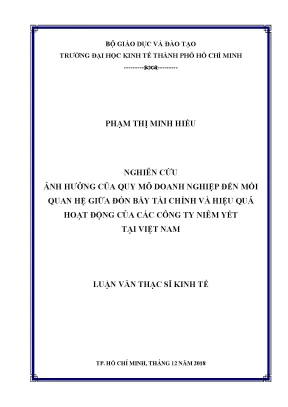 Nghiên cứu ảnh hưởng của quy mô doanh nghiệp đến mối quan hệ giữa đòn bẩy tài chính và hiệu quả hoạt động của các doanh nghiệp niêm yết tại thị trường chứng khoán việt nam