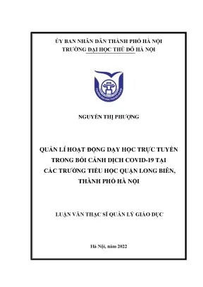 Quản lý dạy học môn toán ở các trường tiểu học huyện vĩnh tường tỉnh vĩnh phúc theo hướng phát triển năng lực học sinh