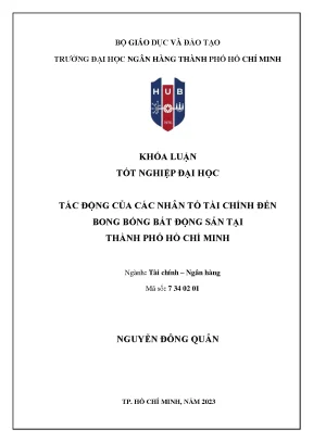 Tác động của các nhân tố tài chính đến bong bóng bất động sản tại thành phố hồ chí minh