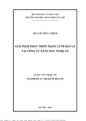 Giải pháp phát triển mạng lưới bán lẻ tại công ty xăng dầu nghệ an
