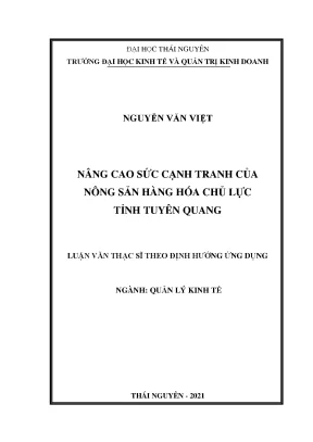 Nâng cao sức cạnh tranh của nông sản hàng hóa chủ lực tỉnh tuyên quang