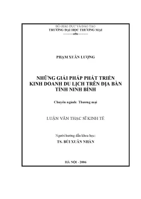 Phát triển kinh doanh du lịch trên địa bàn tỉnh ninh bình