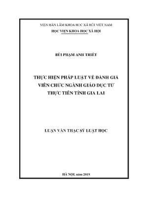 Thực hiện pháp luật về đánh giá viên chức ngành giáo dục từ thực tiễn tỉnh gia lai