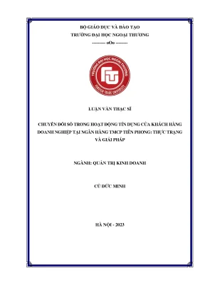 Chuyển đổi số trong hoạt động tín dụng của khách hàng doanh nghiệp tại ngân hàng tmcp tiên phong thực trạng và giải pháp