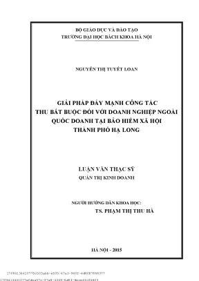 Giải pháp đẩy mạnh ông tá thu bắt buộ đối với doanh nghiệp ngoài quố doanh tại bảo hiểm xã hội thành phố hạ long