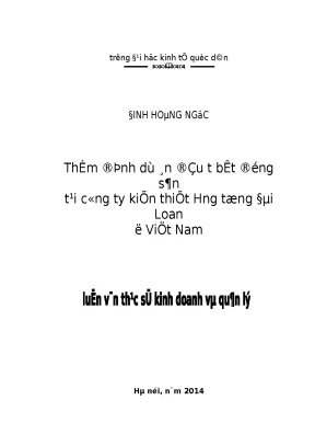 Thẩm định dự án đầu tư bất động sản tại công ty kiến thiết hưng tổng đài loan ở việt nam