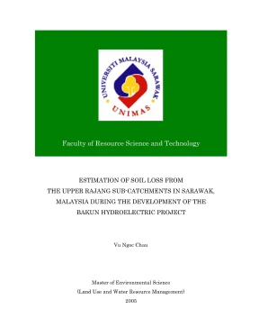 Luận án thạc sĩ khoa học môi trường estimation of soil loss from the upper rajang sub catchments in sarawak malaysia during the development of the bakun hydroelectric project