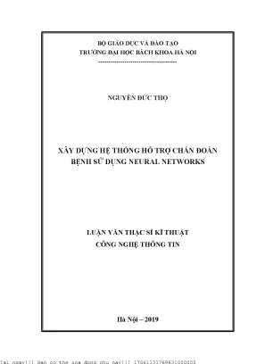 Xây dựng hệ thống hỗ trợ hẩn đoán bệnh sử dụng neural networks
