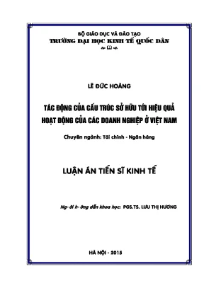 Tác động của cấu trúc sở hữu tới hiệu quả hoạt động của doanh nghiệp ở việt nam