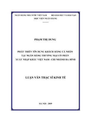 Phát triển tín dụng khách hàng cá nhân tại ngân hàng thương mại cổ phần xuất nhập khẩu việt nam chi nhánh ba đình