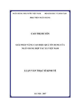 Giải pháp nâng cao hiệu quả tín dụng của ngân hàng hợp tác xã việt nam luận văn thạc sỹ kinh tế