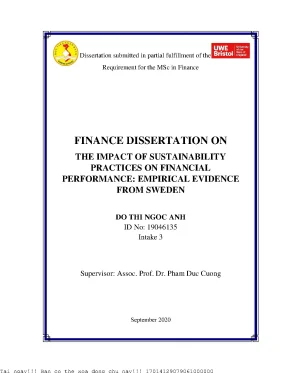 The impact of sustainability practices on financial performance empirical evidence from sweden