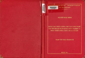 Nâng cao chất lượng cho vay làng nghề tại chi nhánh ngân hàng nông nghiệp và phát triển nông thôn thị xã từ sơn